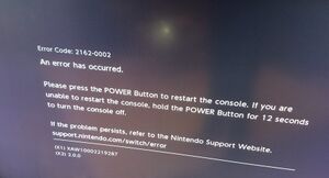 任天堂Switch错误代码2162-0002修复