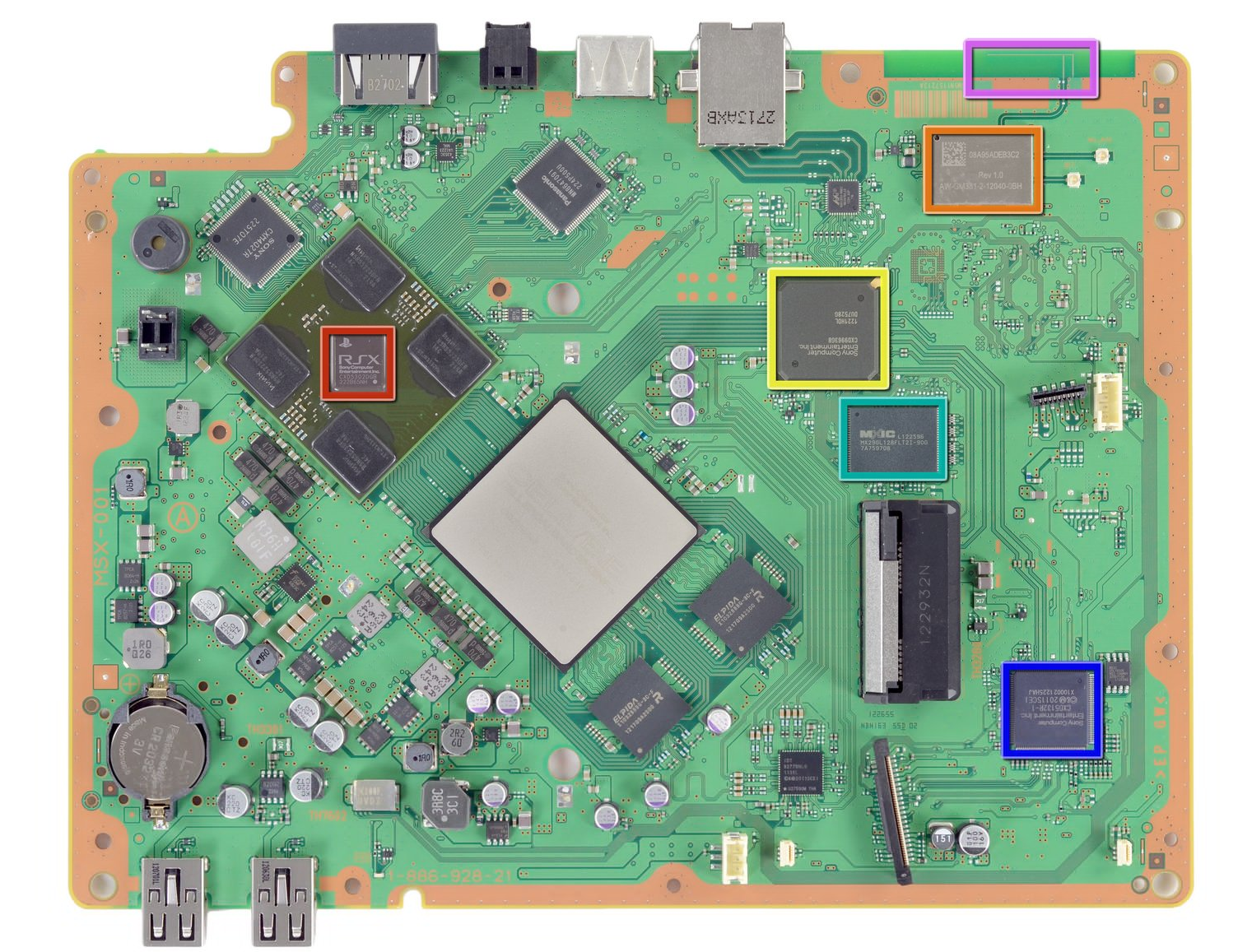 PlayStation 3 Super Slim 拆解主板芯片信息