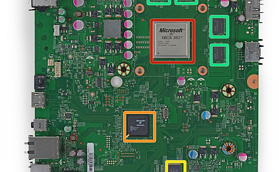 Xb​​ox 360 E 拆解主板芯片信息