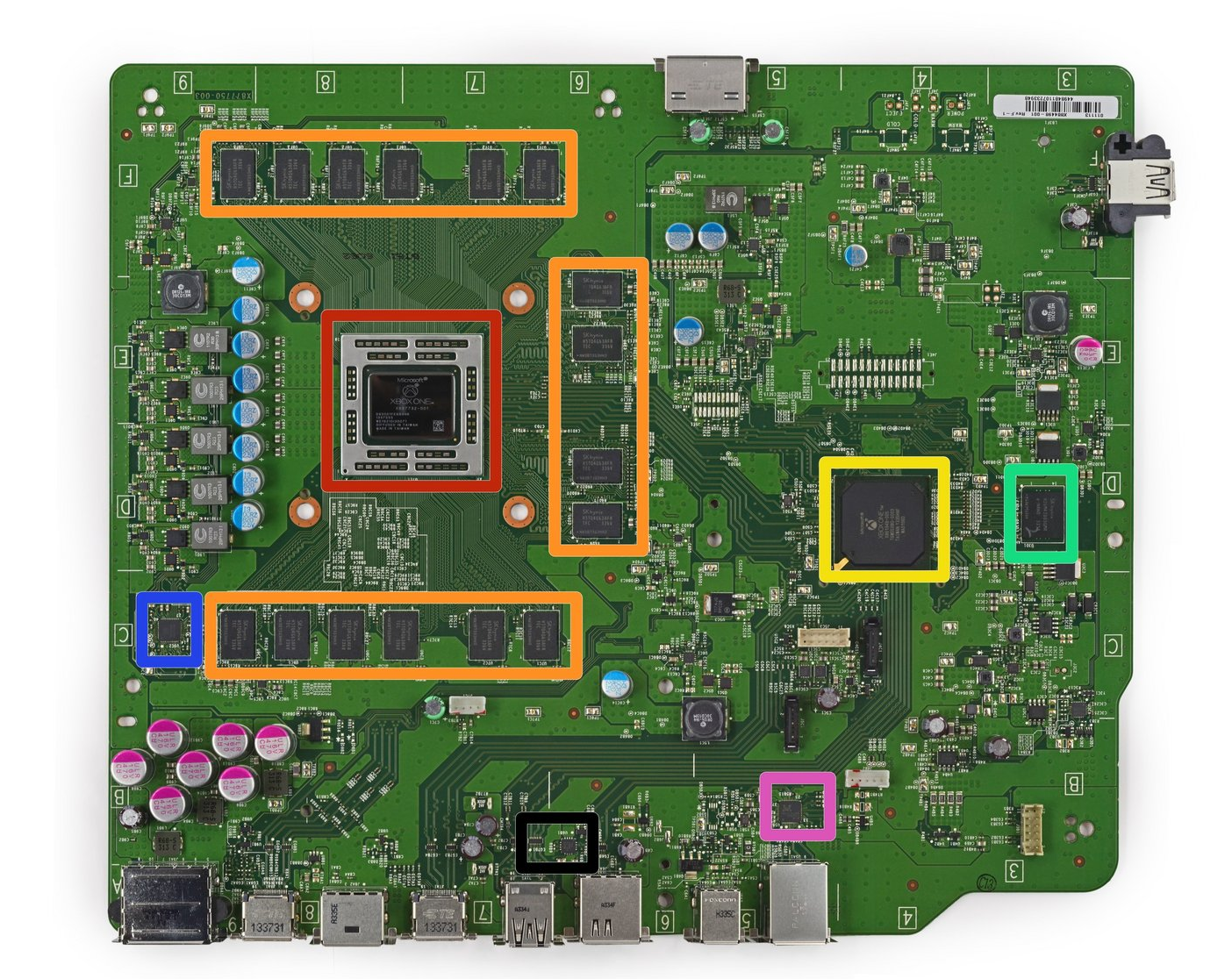 Xbox One 拆解主板芯片信息