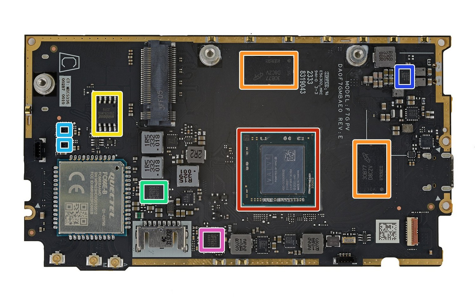 Steam Deck OLED 拆解主板芯片信息