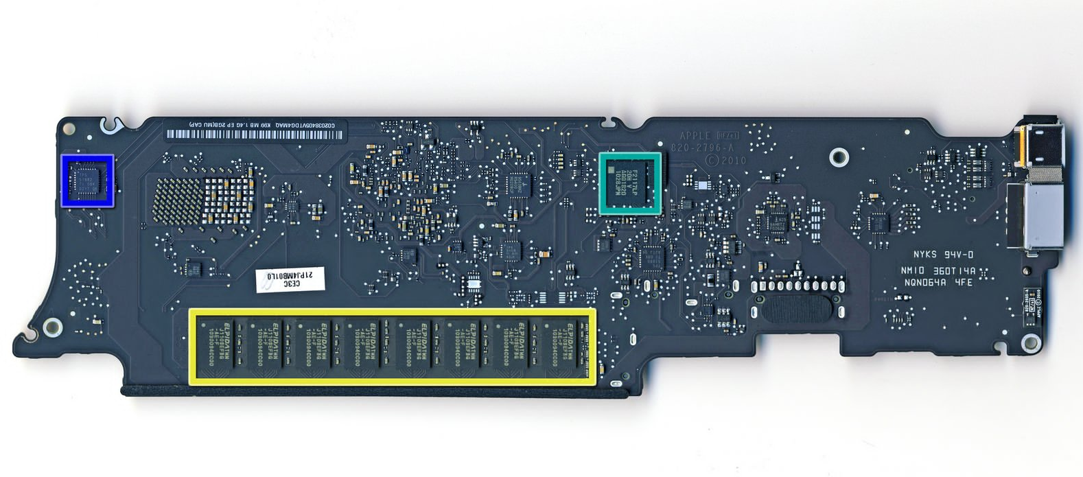 MacBook Air 11 2010年拆解主板芯片信息