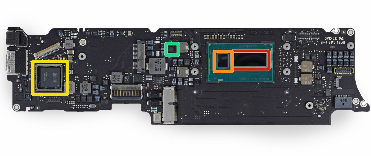 MacBook Air 11 2013年拆解主板芯片信息