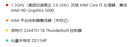 MacBook Air 11 2013年拆解主板芯片信息