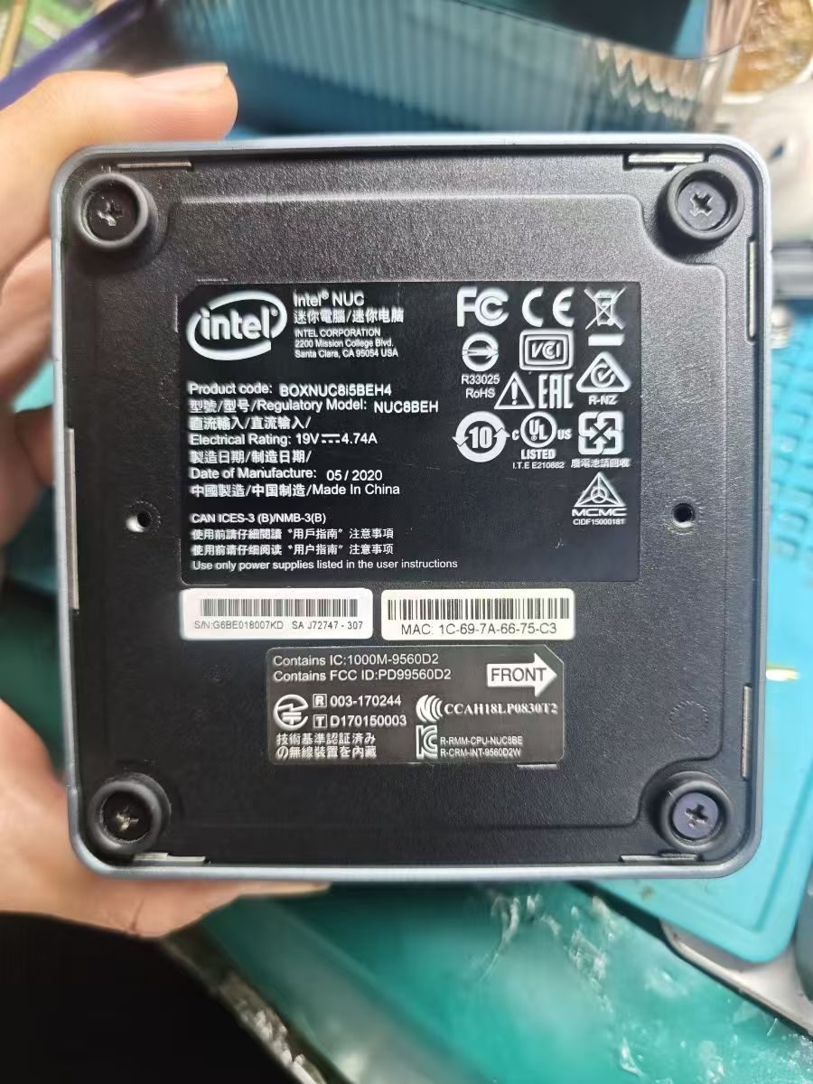 Intel NUC微型小电脑不开机拆解维修